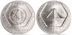 10 nuevos pesos-5 onzas (Castle Pyramid) from Mexico