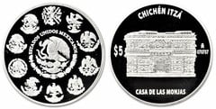 5 pesos (Chichén Itzá-Casa de las Monjas) from Mexico