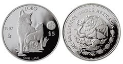 5 Pesos (Lobo Mexicano) from Mexico
