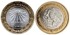 100 Pesos (Centenario de la Reforma Monetaria de 1905) from Mexico