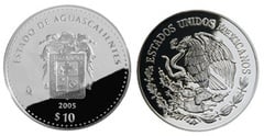 10 pesos (Aguascalientes Heráldica) from Mexico