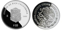 10 Pesos (Baja California Heraldry) from Mexico