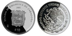 10 Pesos (Coahuila de Zaragoza Heraldry) from Mexico