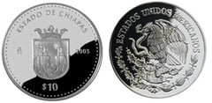 10 Pesos (Chiapas Heraldry) from Mexico