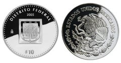 10 Pesos (Distrito Federal Heráldica) from Mexico