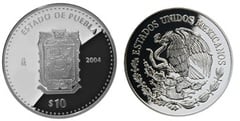 10 Pesos (Puebla Heráldica) from Mexico