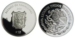 10 Pesos (Tamaulipas Heraldry) from Mexico
