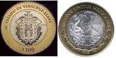 100 Pesos (Veracruz-Heraldic Key) from Mexico