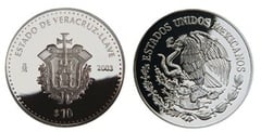 10 Pesos (Veracruz-Heraldic Key) from Mexico
