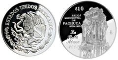 10 pesos (Hidalgo - Pachuca Monumental Clock) from Mexico