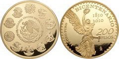 200 pesos (Bicentenario de la independencia) from Mexico