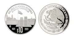 10 pesos (500 años de memoria histórica de México-Tenochtitlan) from Mexico