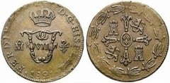 2/4 de Real (Fernando VII) from Mexico