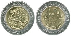 5 pesos (Centennial of the Revolution-Heriberto Jara) from Mexico