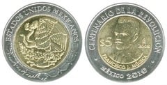 5 pesos (Centenario de la Revolución-Francisco J. Múgica) from Mexico