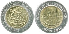 5 pesos (Bicentenario de la Independencia-Hermenegildo Galeana) from Mexico