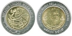 5 pesos (Independence Bicentennial-Pedro Moreno) from Mexico
