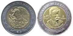 5 pesos (Centenario de la Revolución-Eulalio Gutiérrez) from Mexico