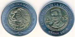 5 pesos (Centenario de la Revolución-Belisario Dominguez) from Mexico