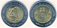 5 pesos (Independence Bicentennial-Miguel Hidalgo y Costilla) from Mexico