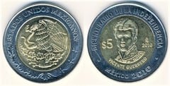 5 pesos (Bicentenario de la Independencia-Vicente Guerrero) from Mexico