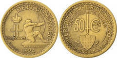 50 centimes (Louis II) from Monaco
