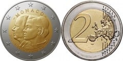 2 euro (10 Aniversario de la Boda de Alberto II y Charlene) from Monaco