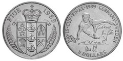 5 dólares (Final de la Copa Davis1989-Alemania/Suecia) from Niue
