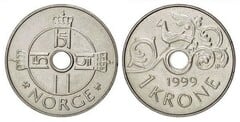1 krone (Harald V) from Norway