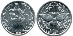 1 franc from New Caledonia