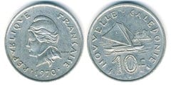 10 francs from New Caledonia