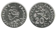 20 francs from New Caledonia