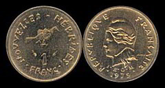1 franc from New Hebrides