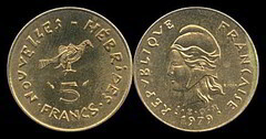 5 francs from New Hebrides