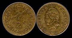2 francs from New Hebrides