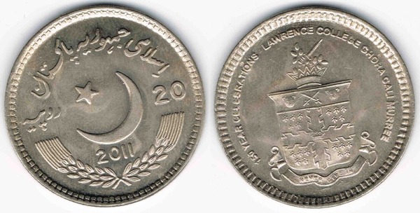 Photo of 20 rupees (150 Aniversario del Colegio Lawrence)