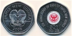 50 toea (35 Aniversario del Banco de Papua) from Papua New Guinea