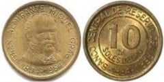 10 soles (150th Anniversary of the Birth of Admiral Miguel Grau) from Peru