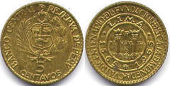 5 céntavos (400th Anniversary of the Lima Mint) from Peru