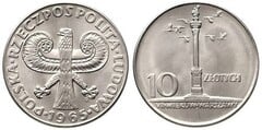 10 zlotych (700 Aniversario de Varsovia) from Poland