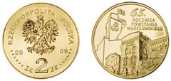 2 zlote (65th Anniversary of the Warsaw Uprising) from Poland