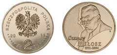 2 zlote (Czesław Miłosz) from Poland