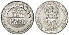 20 zlotych (25 Aniversario del COMECON) from Poland