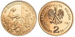 2 zlote (150 Aniversario del Levantamiento de Enero de 1863) from Poland