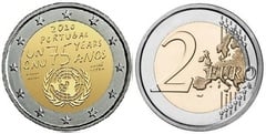 2 euro (75 Aniversario de la ONU) from Portugal