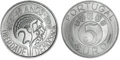 5 euro (45 aniversario de la revolución de los claveles) from Portugal