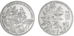 5 euro (Serie de especies amenazadas - Menta larga (mentha longifolia)) from Portugal