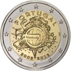 2 euro (10th Anniversary of Euro Circulation) from Portugal