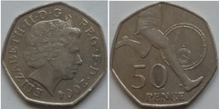 50 pence (50 Aniversario 1ª Milla por debajo de los 4 minutos - Roger Bannister) from United Kingdom