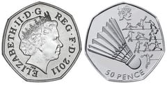 50 pence (JJ.OO. de Londres 2012-Badminton) from United Kingdom